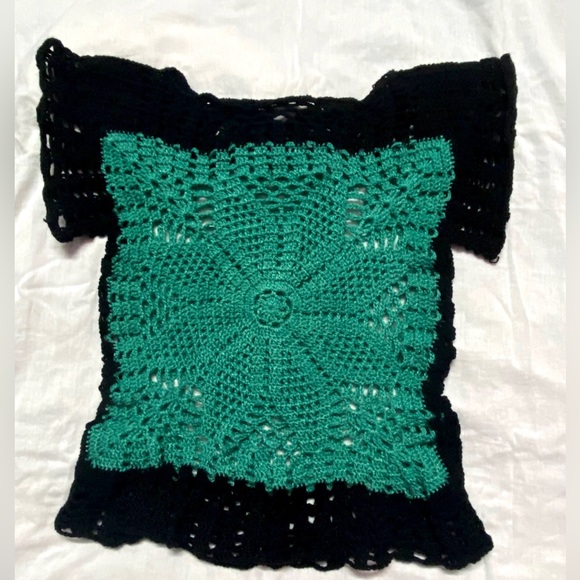 Skrots Tops - Acrylic Woolen Pullover Top for Woman (Sea Green and Black, Large)